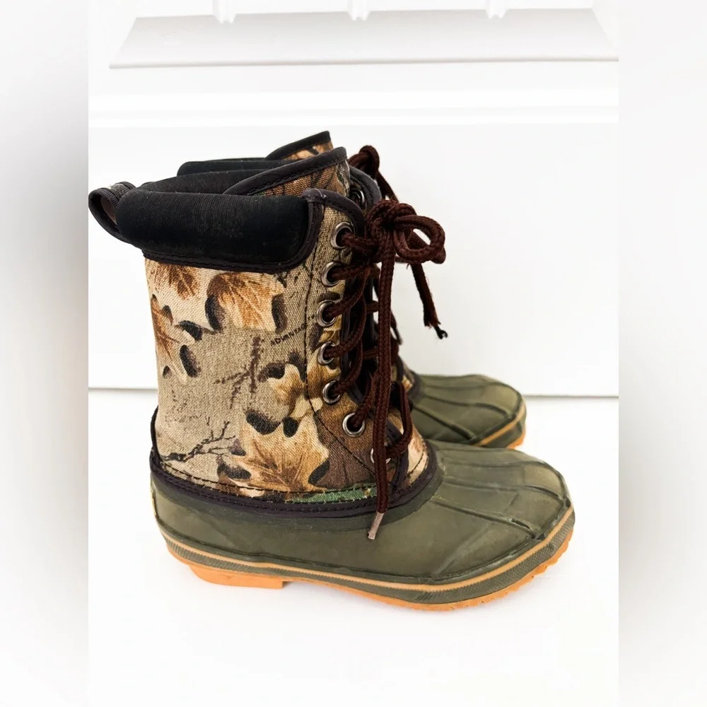 Timber Wolf Thermo Lite Kids Camo Steel Shank Hunting Boots Size 1